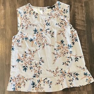 Banana Republic Women's Cherry Blossoms Sleeveless Peplum Tank